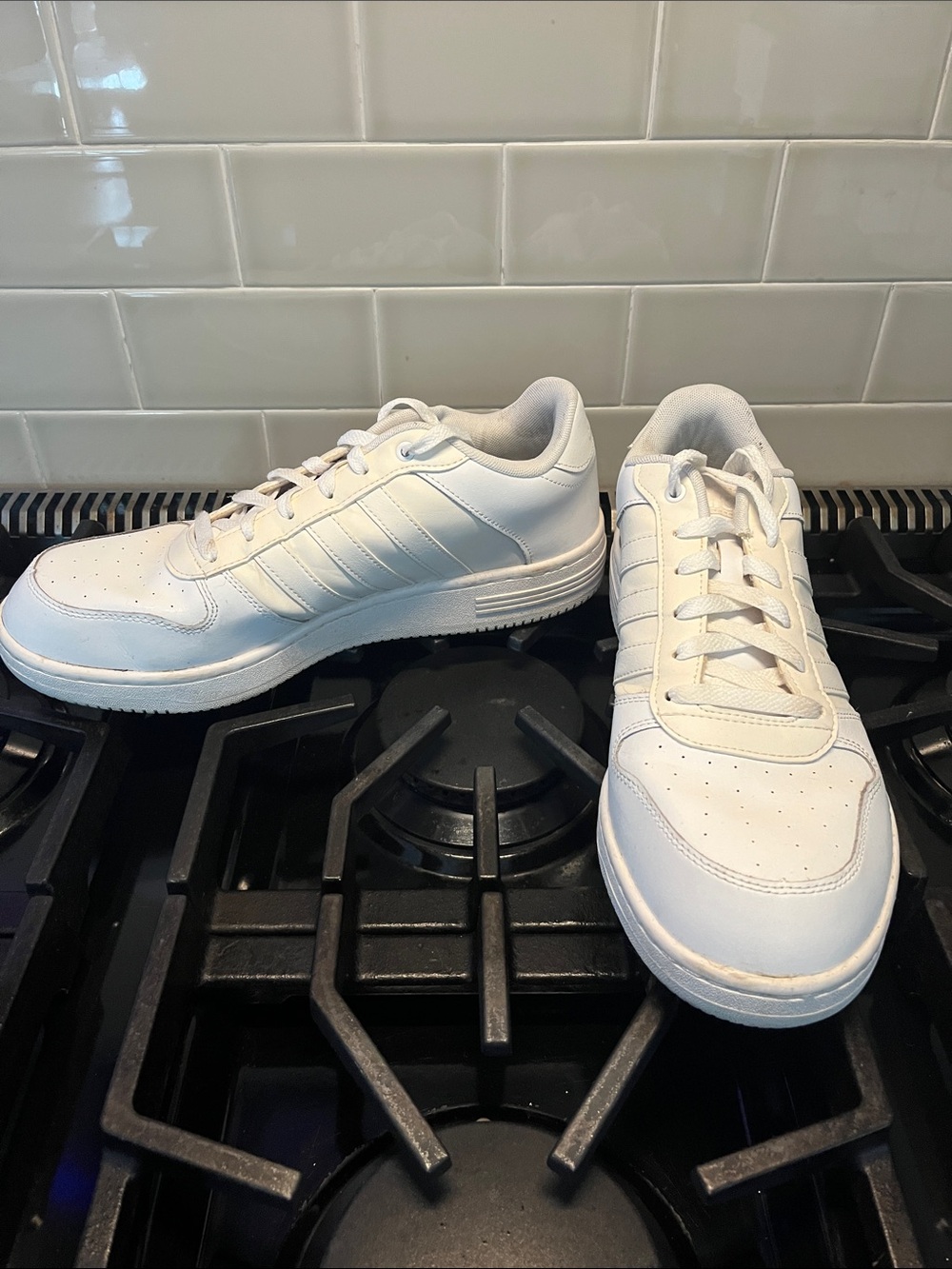adidas White Low-Top Lace-Up Sneakers